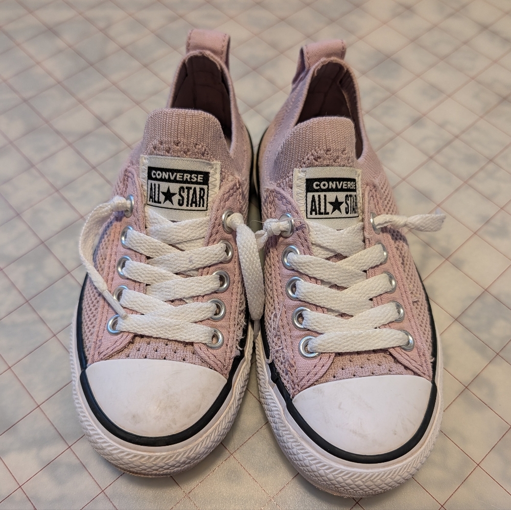 Girl's 11 Dusty Pink Stretchy Slip On Converse Lowtops